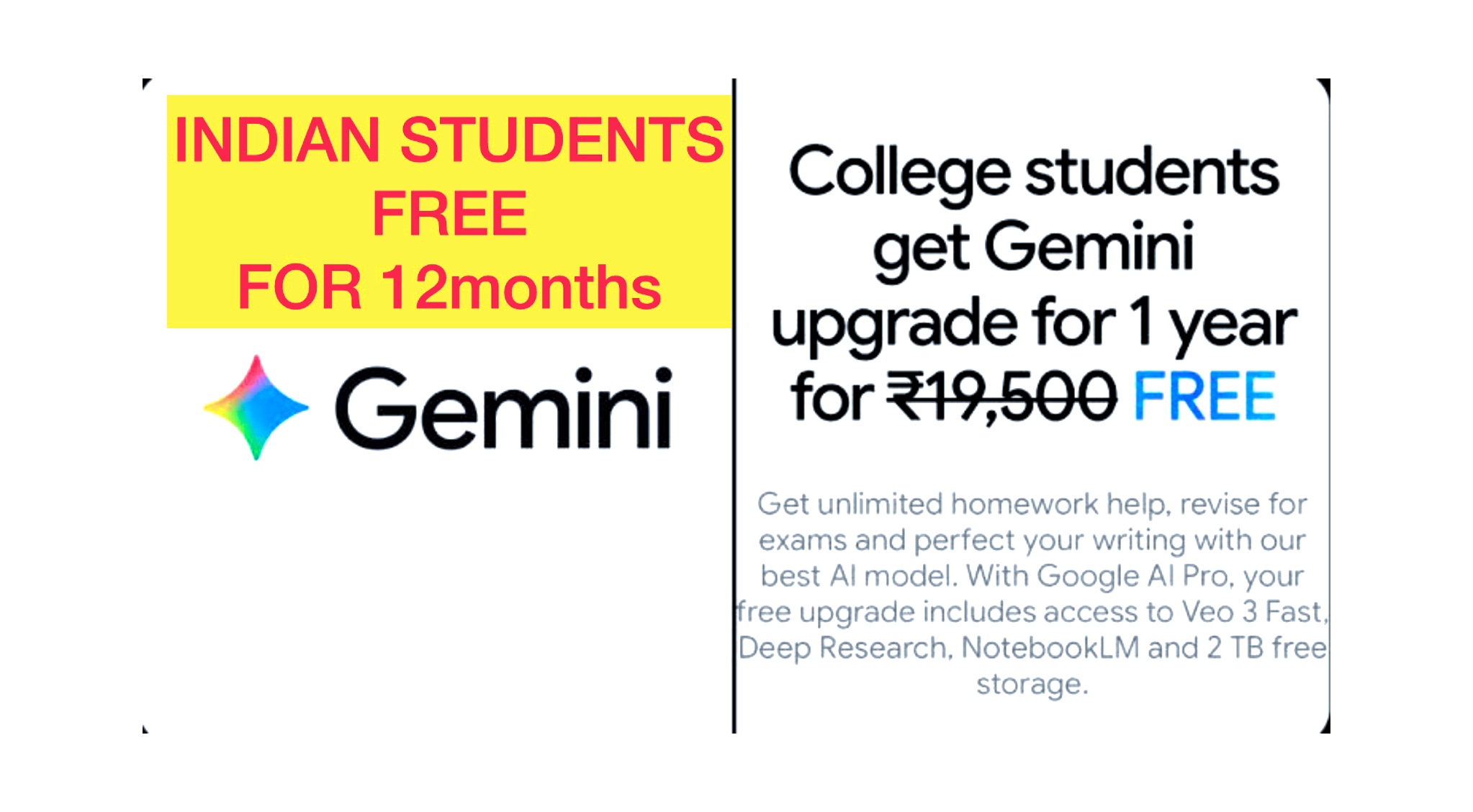 19500 मूल्य के Google Ai pro FREE PLAN