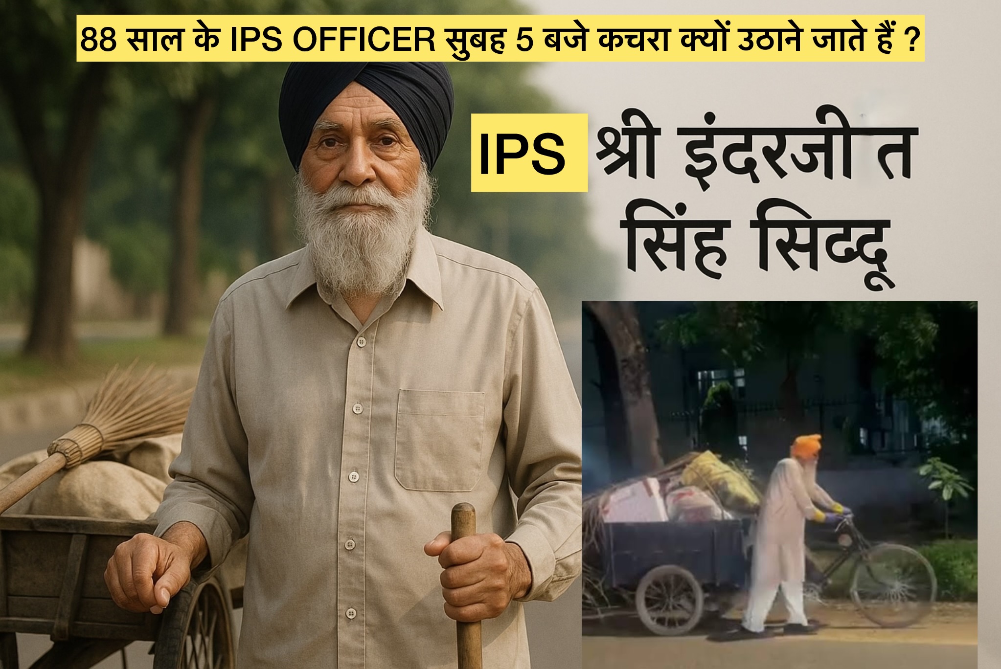 88 साल IPS सुबह जल्दी उठके कचरा बीनने क्यों जाते हैं – श्री इंदरजीत सिंह सिद्धू