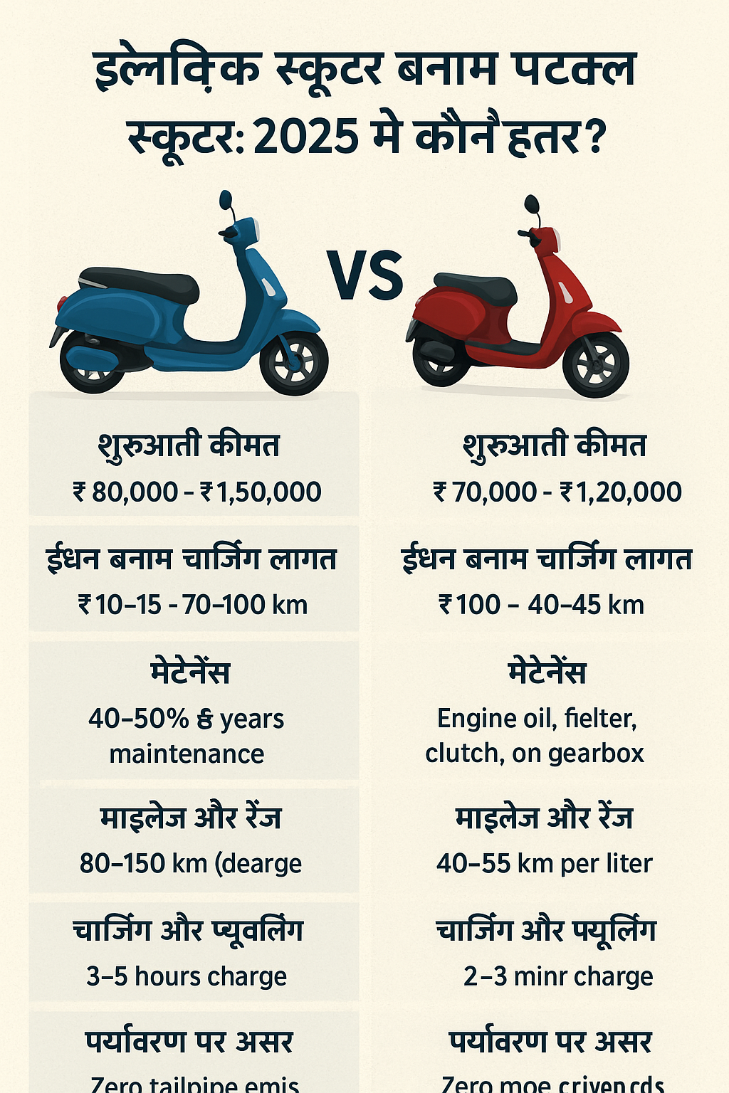 इलेक्ट्रिक स्कूटर बनाम पेट्रोल स्कूटर: 2025 में कौन है बेहतर?